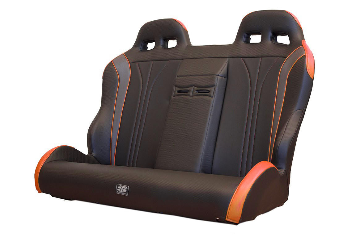SIMPSON VORTEX II REAR BENCH SEAT CARBON FIBER BLACK & ORANGE VINYL