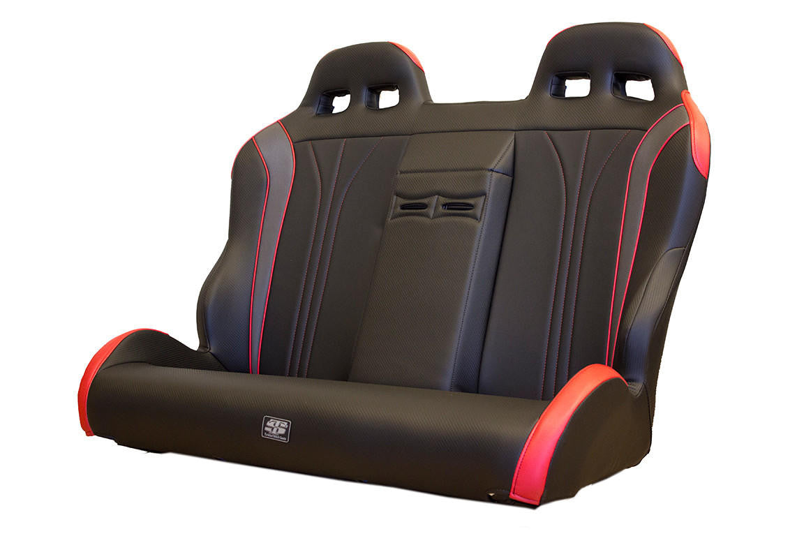 SIMPSON VORTEX II REAR BENCH SEAT CARBON FIBER BLACK & RED VINYL