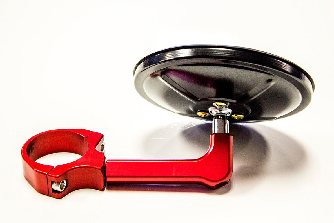 UTV INC 1¾" SPECIAL EDITION SIDE MIRROR - RED CLAMP & ARM - BLACK MIRROR