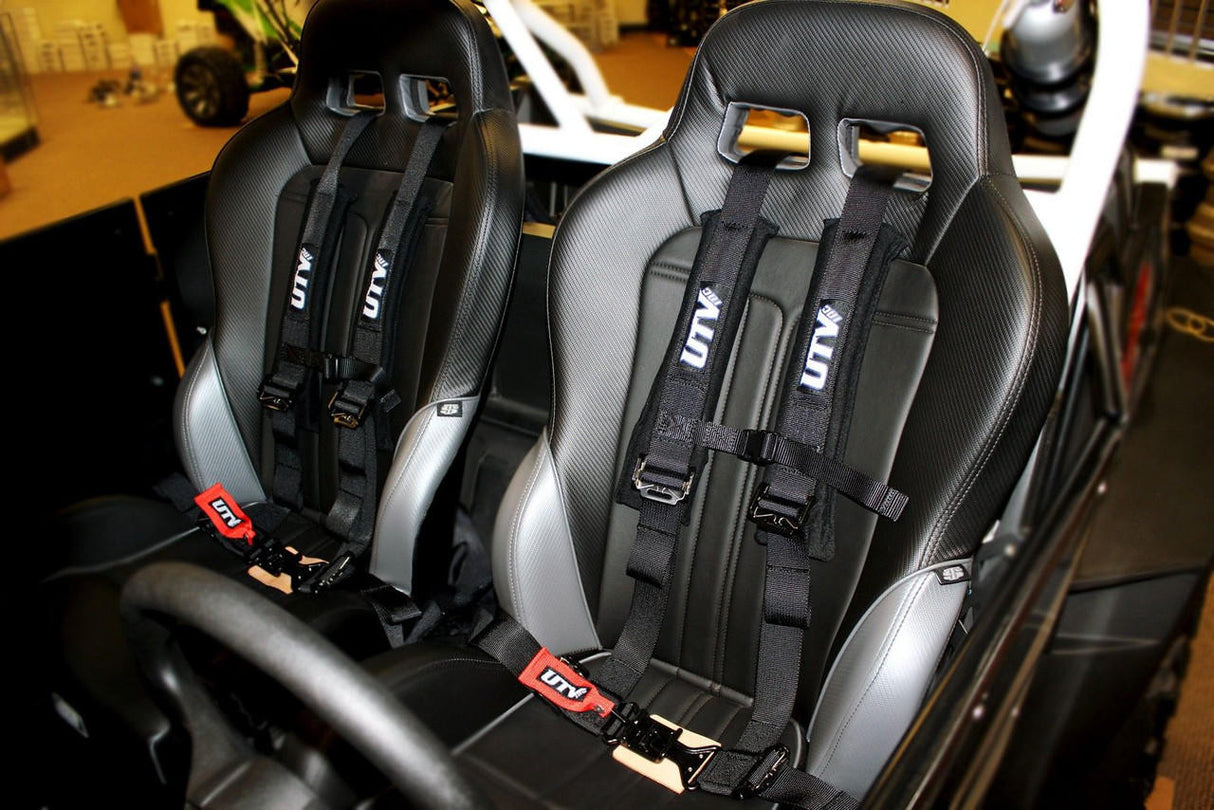 UTV INC BLACK 2" H STYLE PADDED SEWN TOGETHER WITH STERNUM CLIP HARNESS RESTRAINT SYSTEM