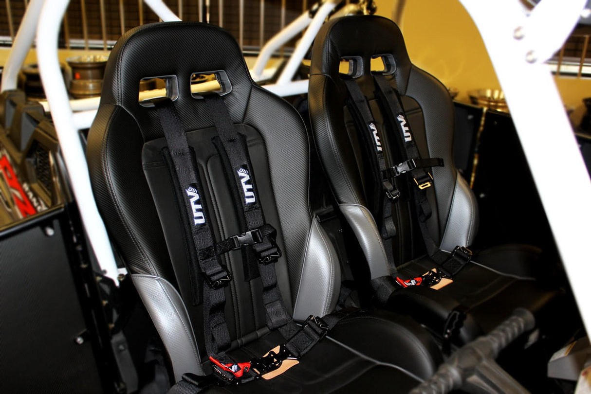 UTV INC BLACK 2" H STYLE PADDED SEWN TOGETHER WITH STERNUM CLIP HARNESS RESTRAINT SYSTEM