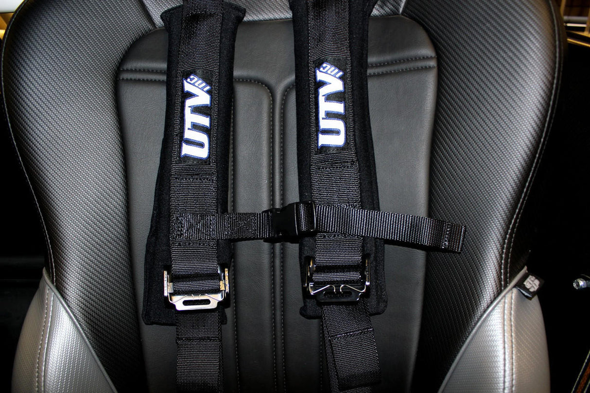 UTV INC BLACK 2" H STYLE PADDED SEWN TOGETHER WITH STERNUM CLIP HARNESS RESTRAINT SYSTEM