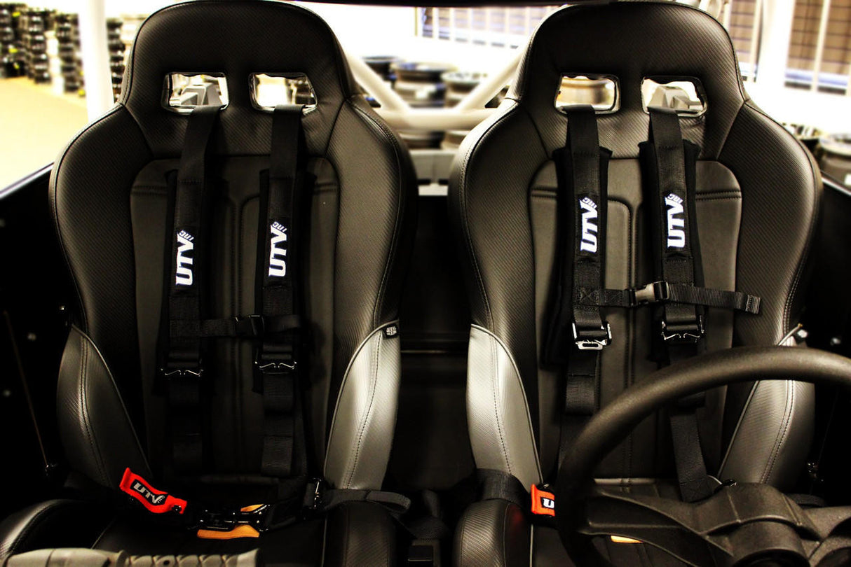 UTV INC BLACK 2" H STYLE PADDED SEWN TOGETHER WITH STERNUM CLIP HARNESS RESTRAINT SYSTEM