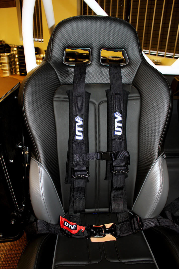 UTV INC BLACK 2" H STYLE PADDED SEWN TOGETHER WITH STERNUM CLIP HARNESS RESTRAINT SYSTEM