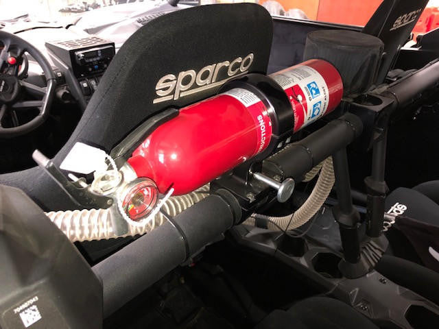 UTV INC CAN AM MAVERICK X3 1.875" CLAMP ON BLACK BILLET ALUMINUM FIRE EXTINGUISHER KIT