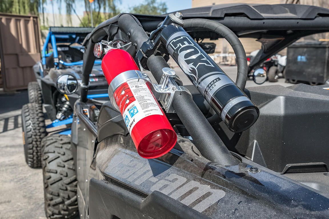 UTV INC CAN AM MAVERICK X3 1.875" CLAMP ON MACHINED BILLET ALUMINUM FIRE EXTINGUISHER KIT