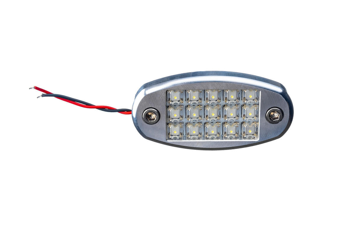UTV INC FLAT MOUNT BILLET ALUMINUM 15 LED DOME LIGHT - MACHINED FINISH