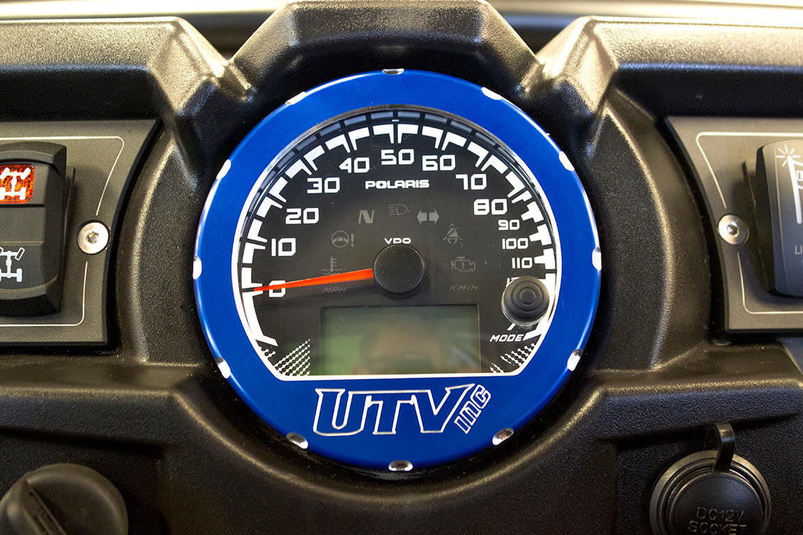 UTV INC POLARIS BILLET ALUMINUM SPEEDOMETER BEZEL - BLUE