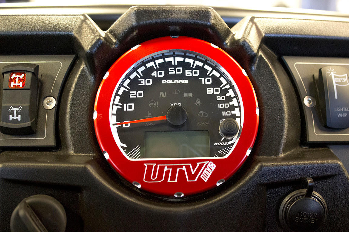 UTV INC POLARIS BILLET ALUMINUM SPEEDOMETER BEZEL - RED