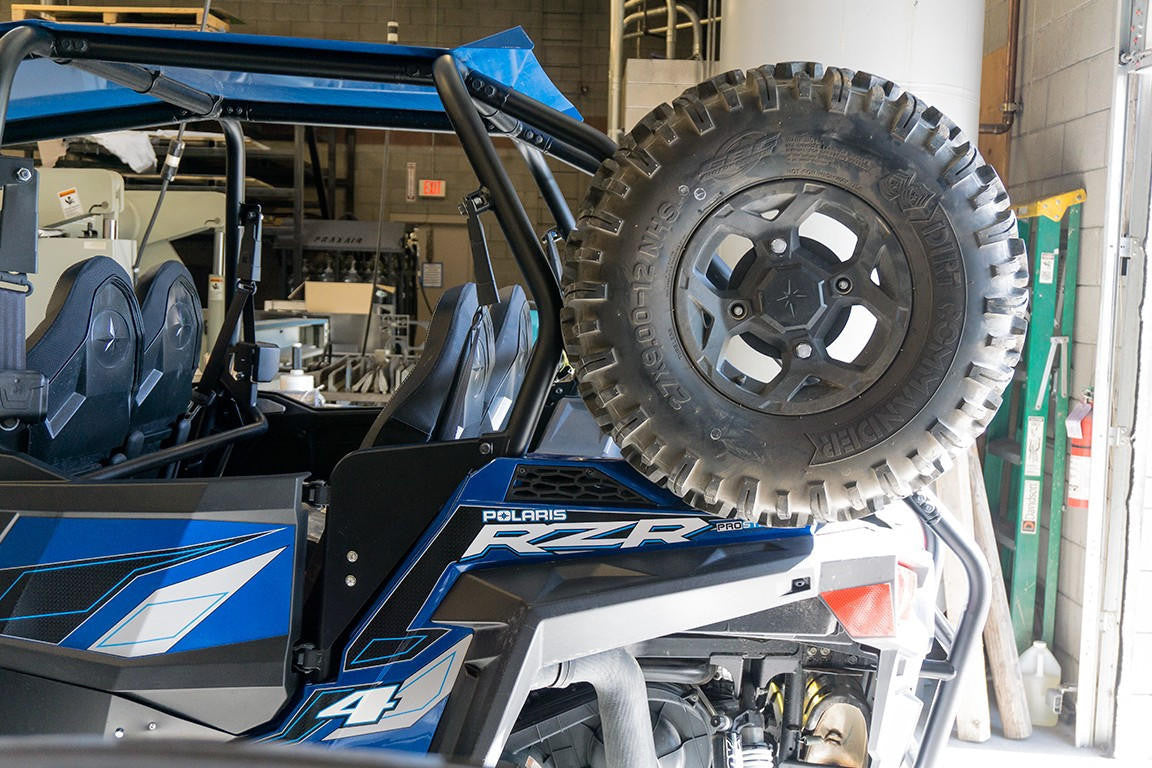 UTV INC POLARIS RZR 900S & 4 SEAT BED SIDE SPARE TIRE MOUNT