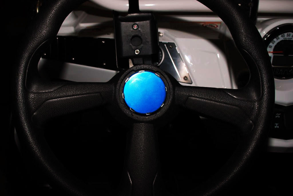 UTV INC POLARIS RZR BLUE BILLET ALUMINUM STEERING WHEEL CENTER CAP