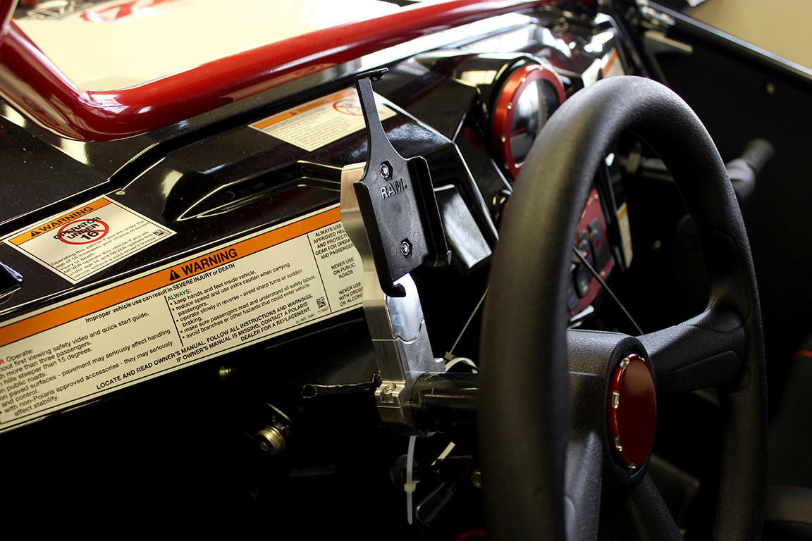 UTV INC POLARIS RZR IPHONE 5 BILLET STEERING WHEEL MOUNT