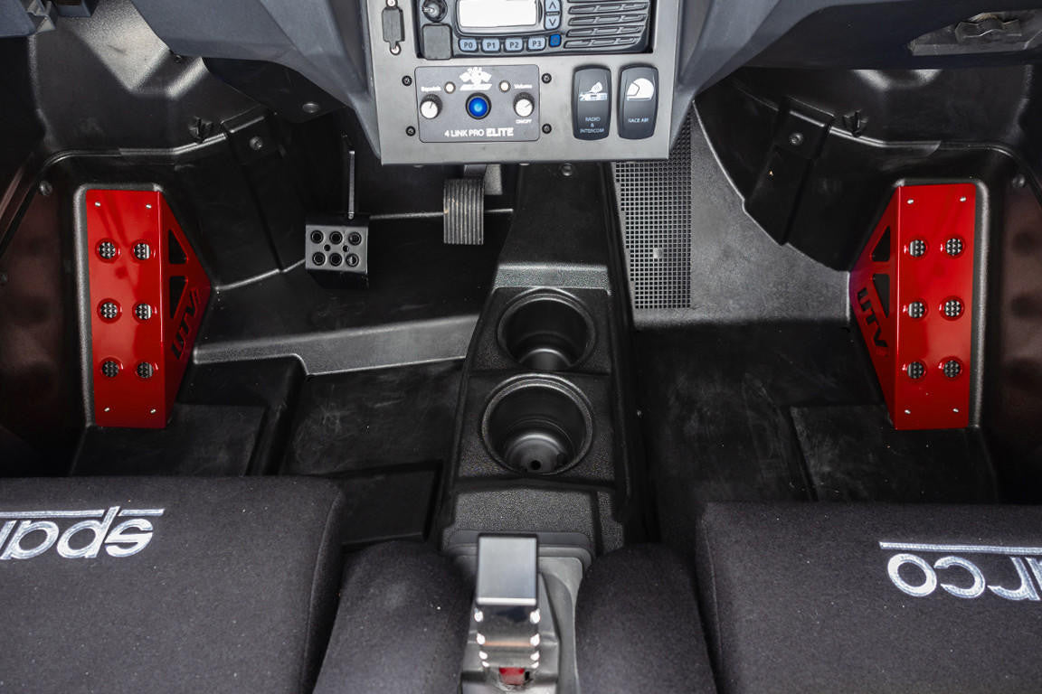 UTV INC POLARIS RZR RED DEAD PEDAL AND FOOT REST COVER SET