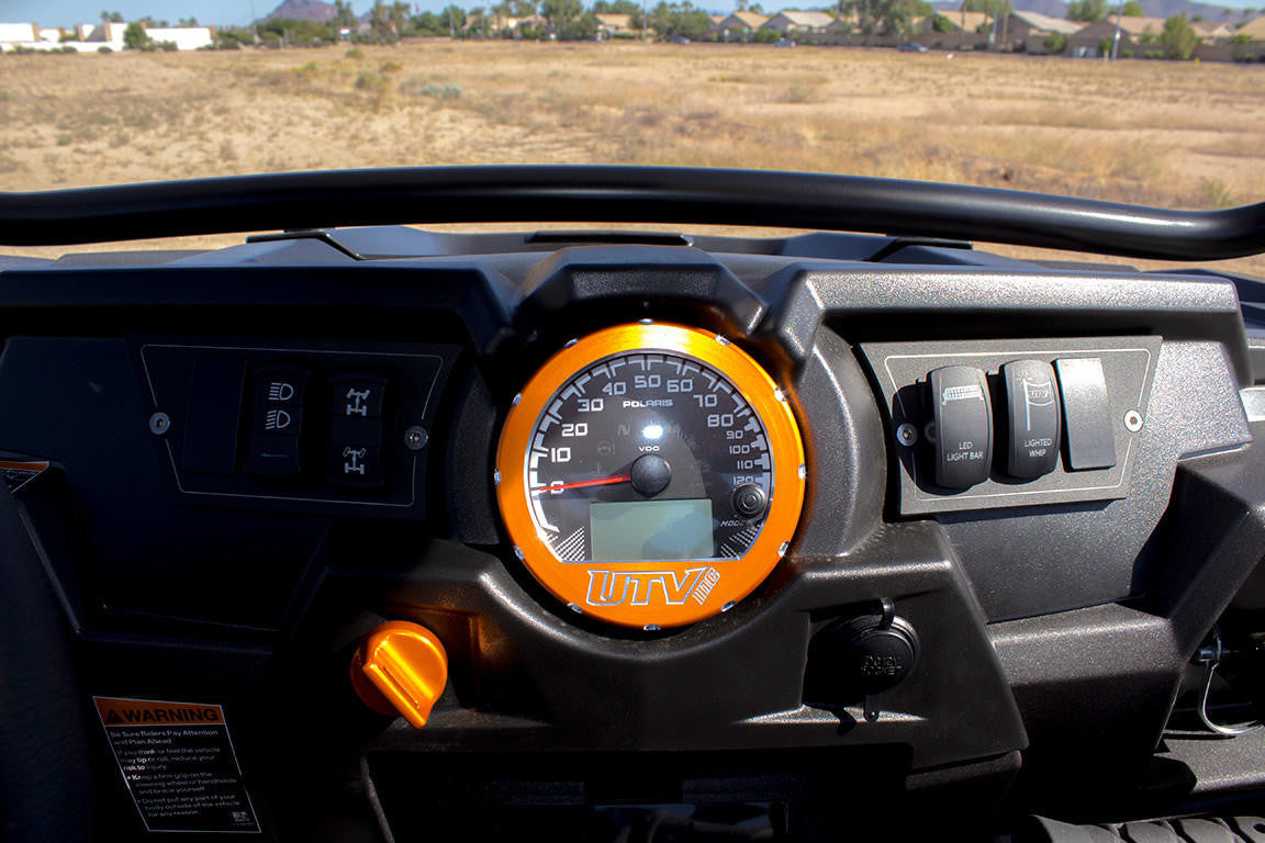 UTV INC POLARIS RZR XP 1000 & 900S BILLET ALUMINUM 6 SWITCH DASH PLATE - BLACK