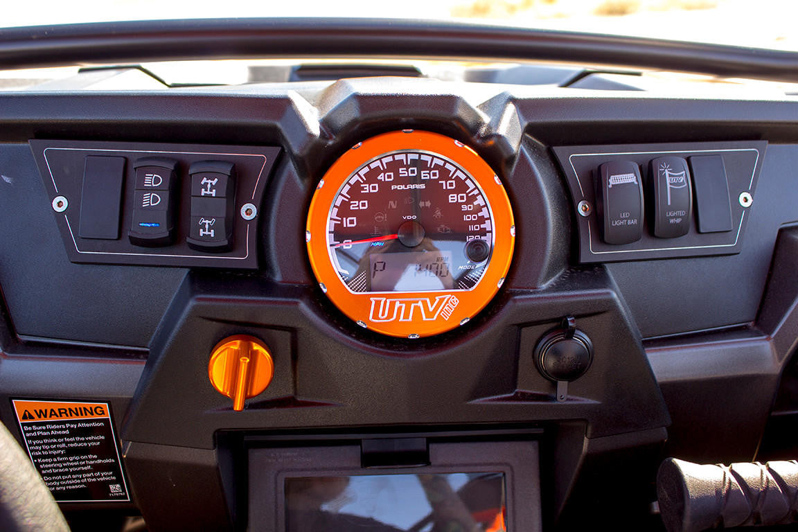 UTV INC POLARIS RZR XP 1000 & 900S BILLET ALUMINUM 6 SWITCH DASH PLATE - BLACK