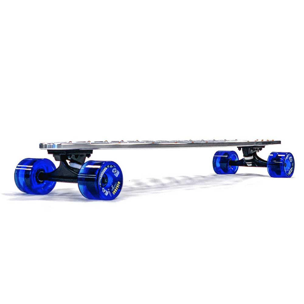 36" Flat Tail Billet Aluminum CNC Machined Longboard with Brass Rivets Skate Board Complete