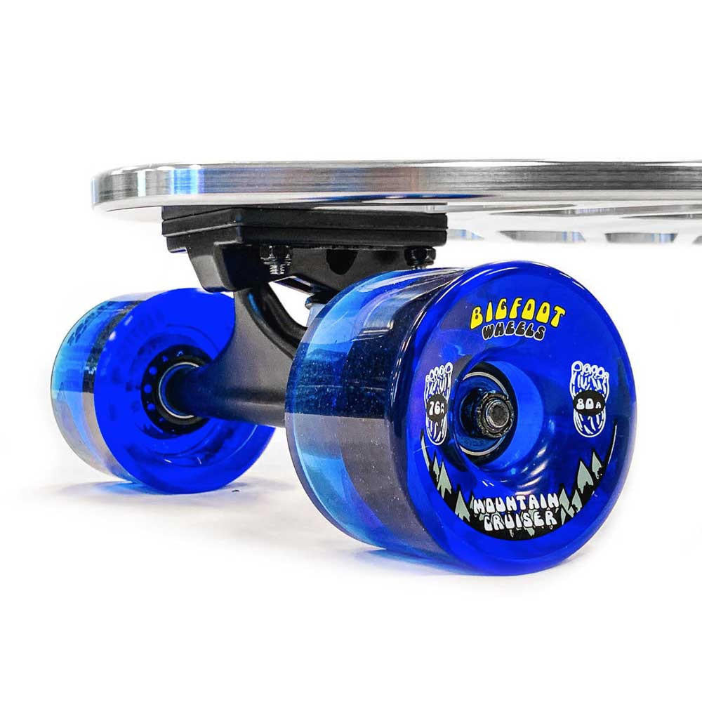 36" Flat Tail Billet Aluminum CNC Machined Longboard with Brass Rivets Skate Board Complete