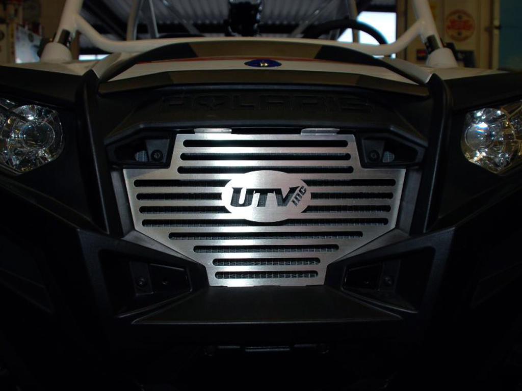 UTV INC POLARIS RZR-XP & 570 GRILL - SLOTTED W/ LOGO DESIGN - BRUSHED