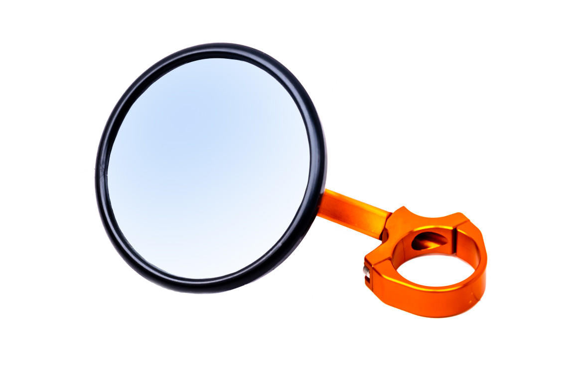UTV INC BILLET 5" ROUND CONVEX SIDE MIRROR - ORANGE / BLACK - SPECIAL EDITION