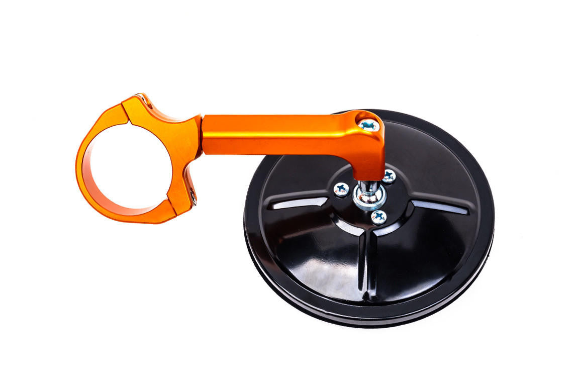 UTV INC BILLET 5" ROUND CONVEX SIDE MIRROR - ORANGE / BLACK - SPECIAL EDITION