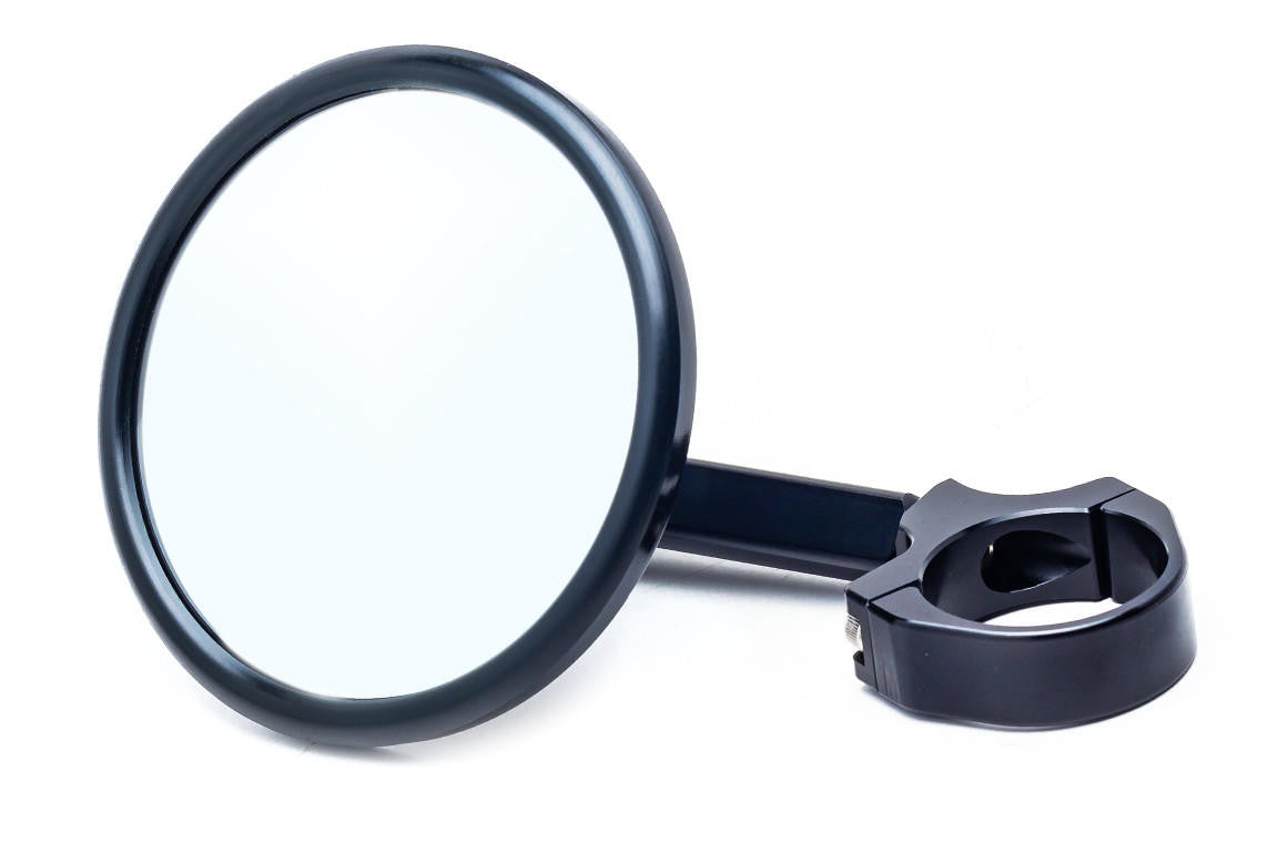 UTV INC 1¾" CLAMP ON 5" ROUND CONVEX SIDE MIRROR - BLACK