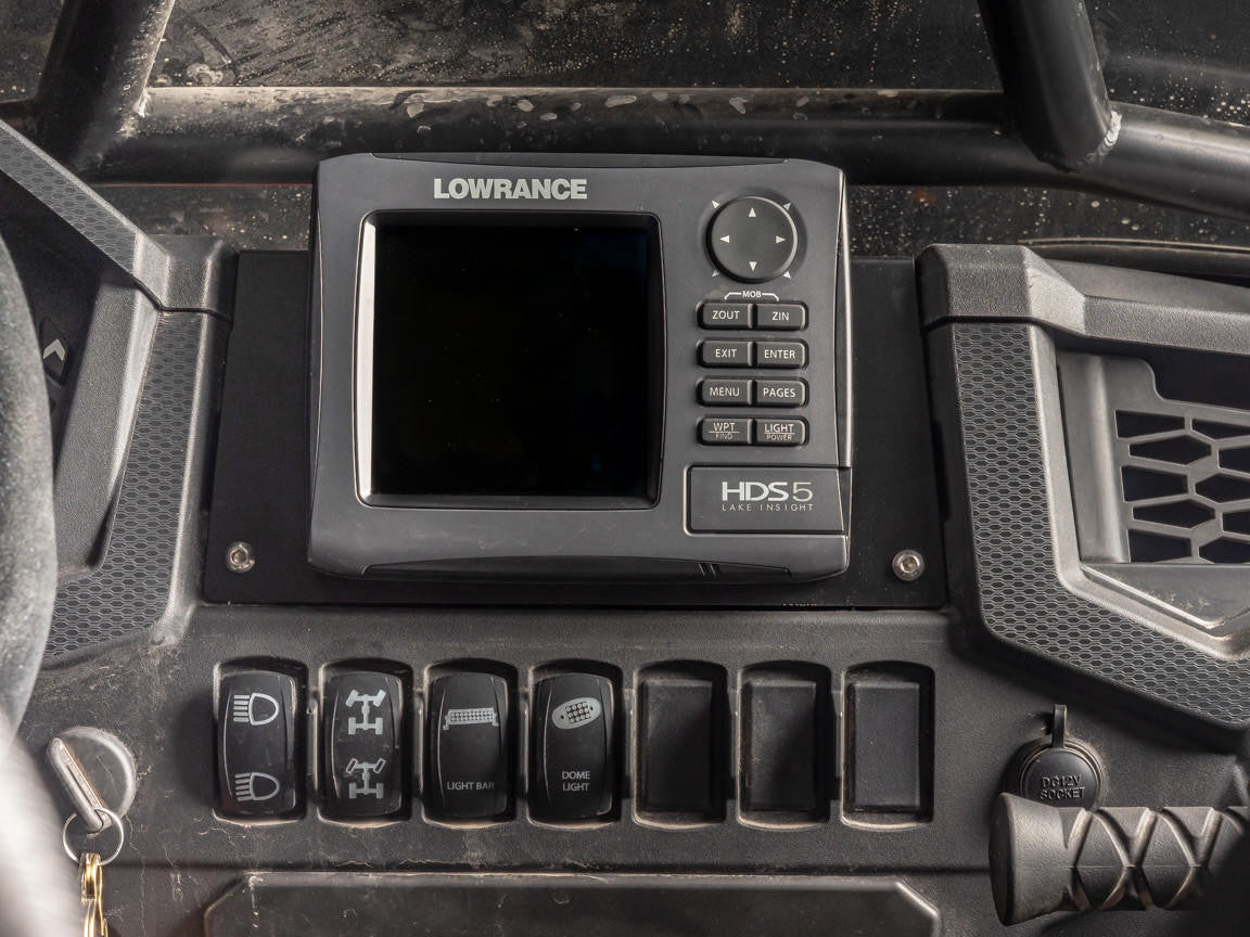 UTV INC 2019 POLARIS RZR XP 1000 & TURBO LOWRANCE HDS 5" GPS DASH MOUNT PLATE