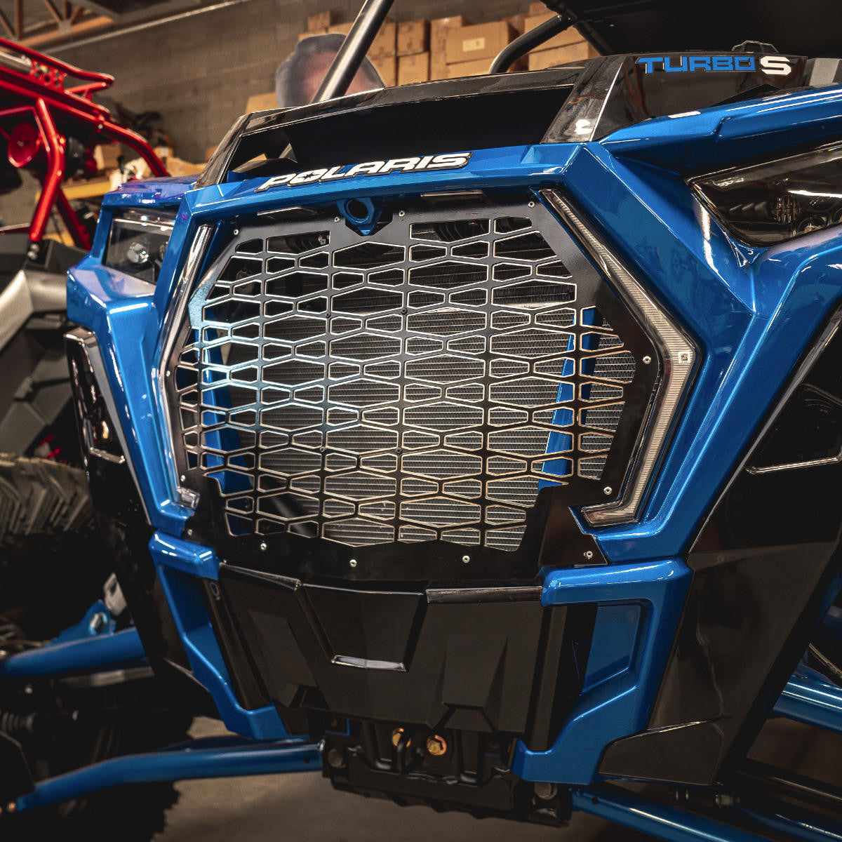 UTV INC 2019+ POLARIS RZR XP BLACK & SILVER 2 PIECE ALUMINUM GRILL