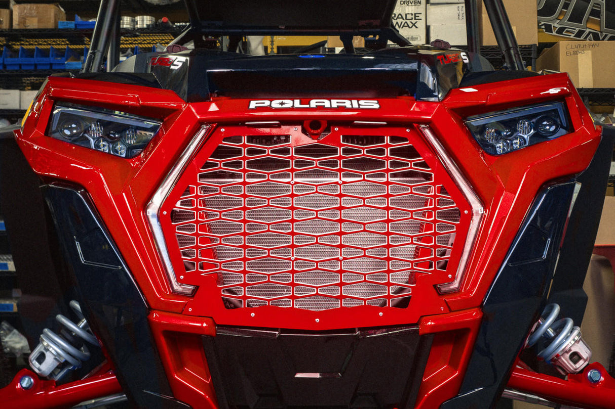 UTV INC 2019+ POLARIS RZR XP RED & SILVER 2 PIECE ALUMINUM GRILL