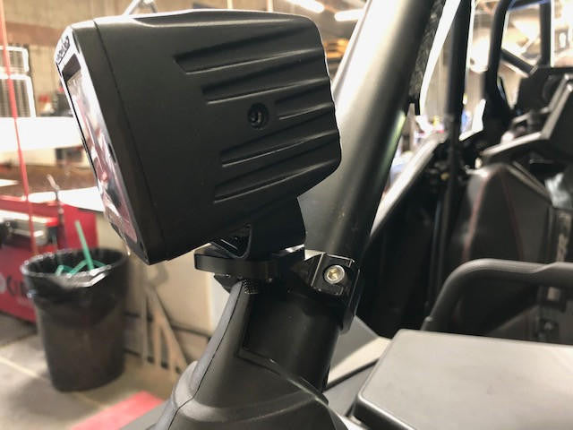 UTV INC BIILET 2.0" CLAMP ON A-PILLAR MOUNT - BLACK