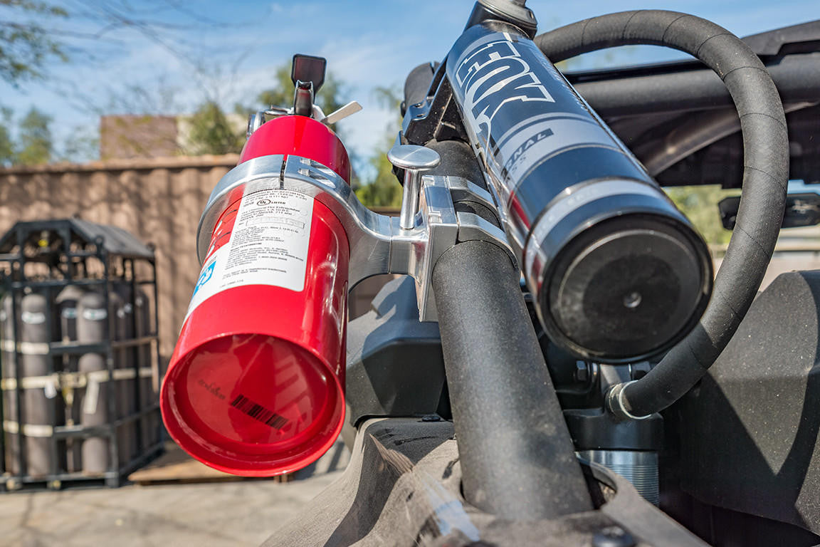 UTV INC CAN AM MAVERICK X3 1.875" CLAMP ON MACHINED BILLET ALUMINUM FIRE EXTINGUISHER KIT