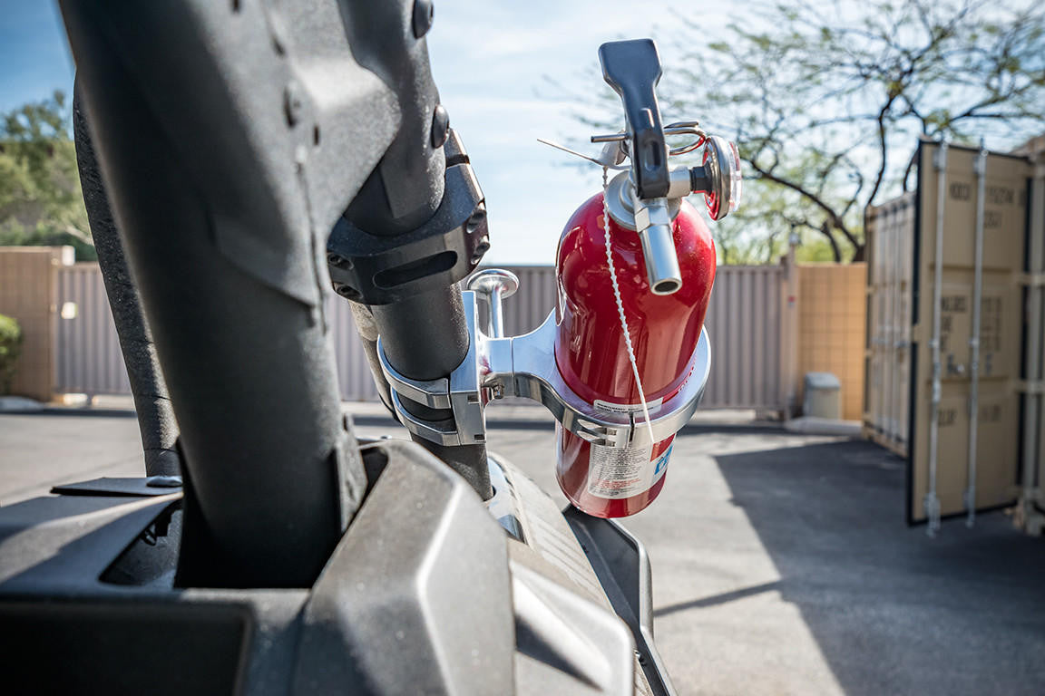 UTV INC CAN AM MAVERICK X3 1.875" CLAMP ON MACHINED BILLET ALUMINUM FIRE EXTINGUISHER KIT