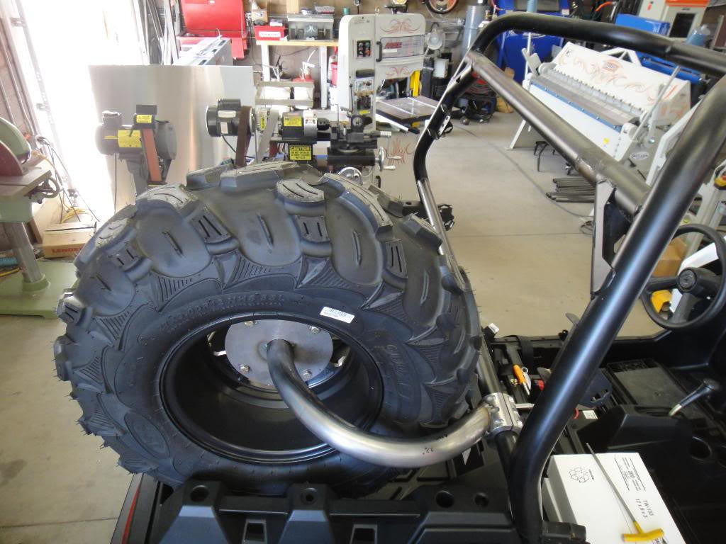 UTV INC CLAMP ON POLARIS RZR BED SIDE SPARE TIRE MOUNT