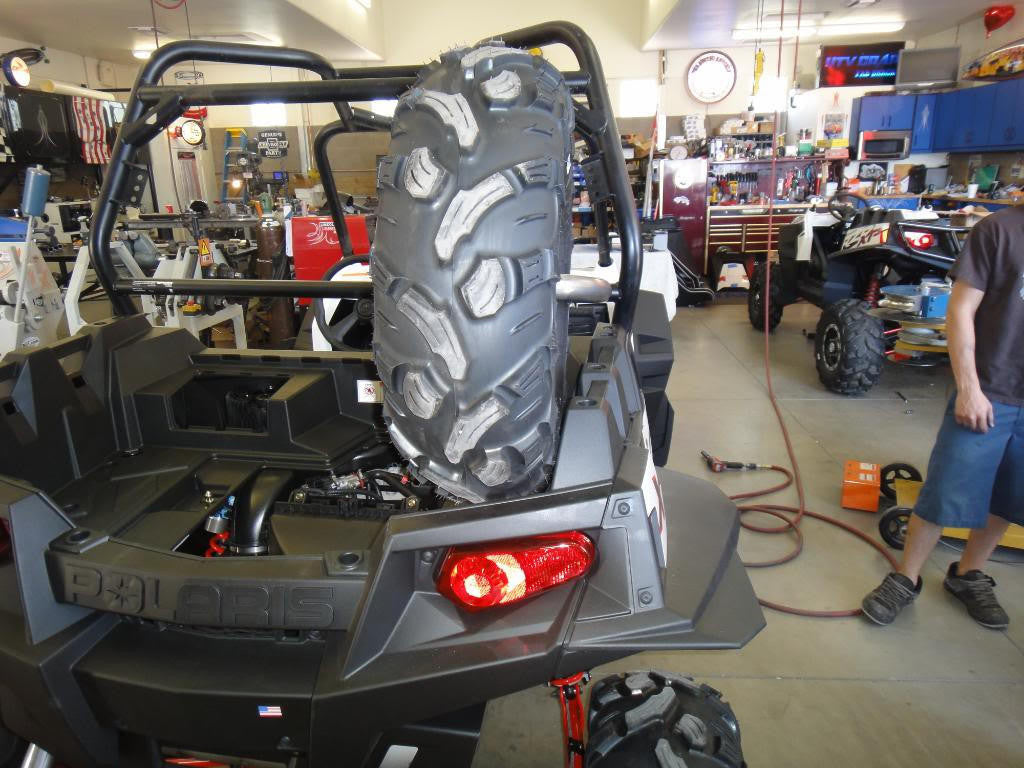 UTV INC CLAMP ON POLARIS RZR BED SIDE SPARE TIRE MOUNT