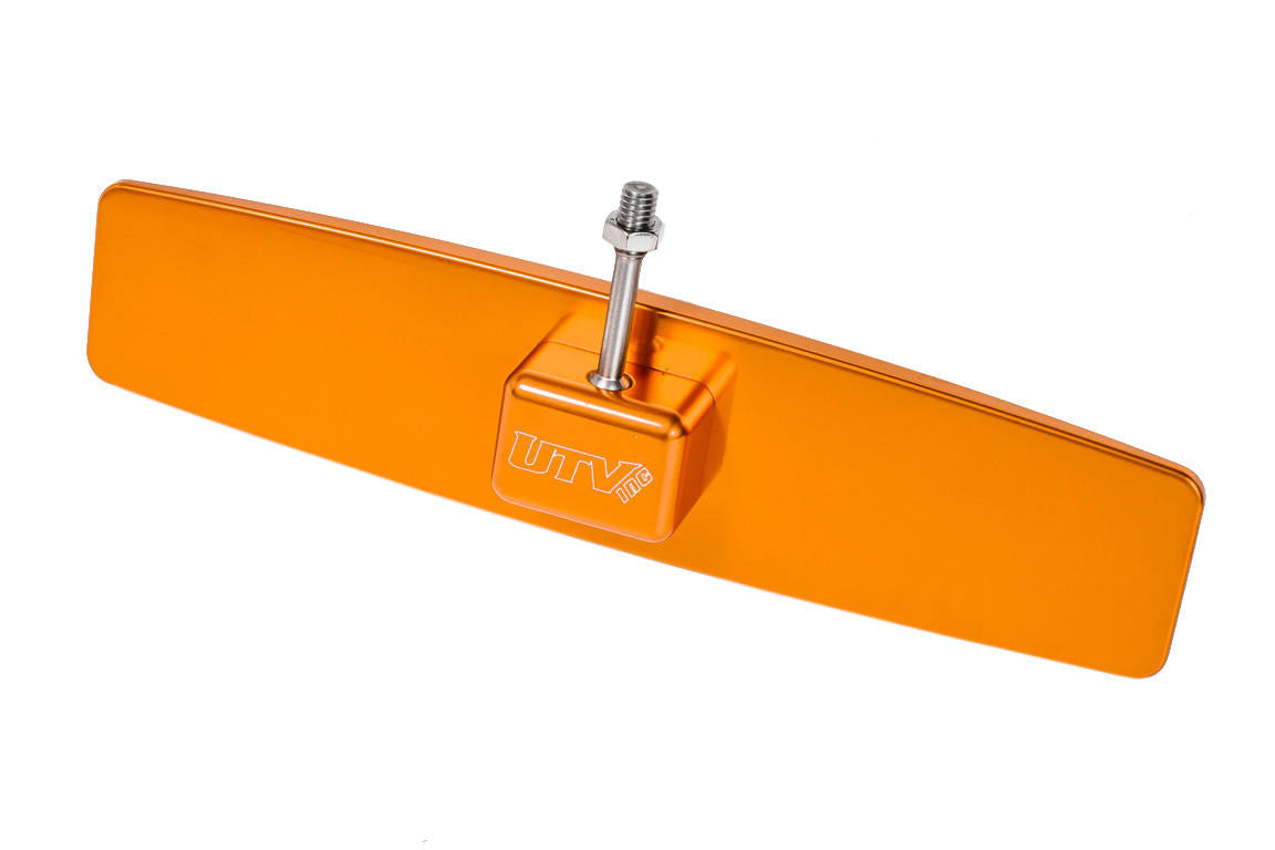 UTV INC ORANGE BILLET ALUMINUM PANORAMIC REAR VIEW MIRROR