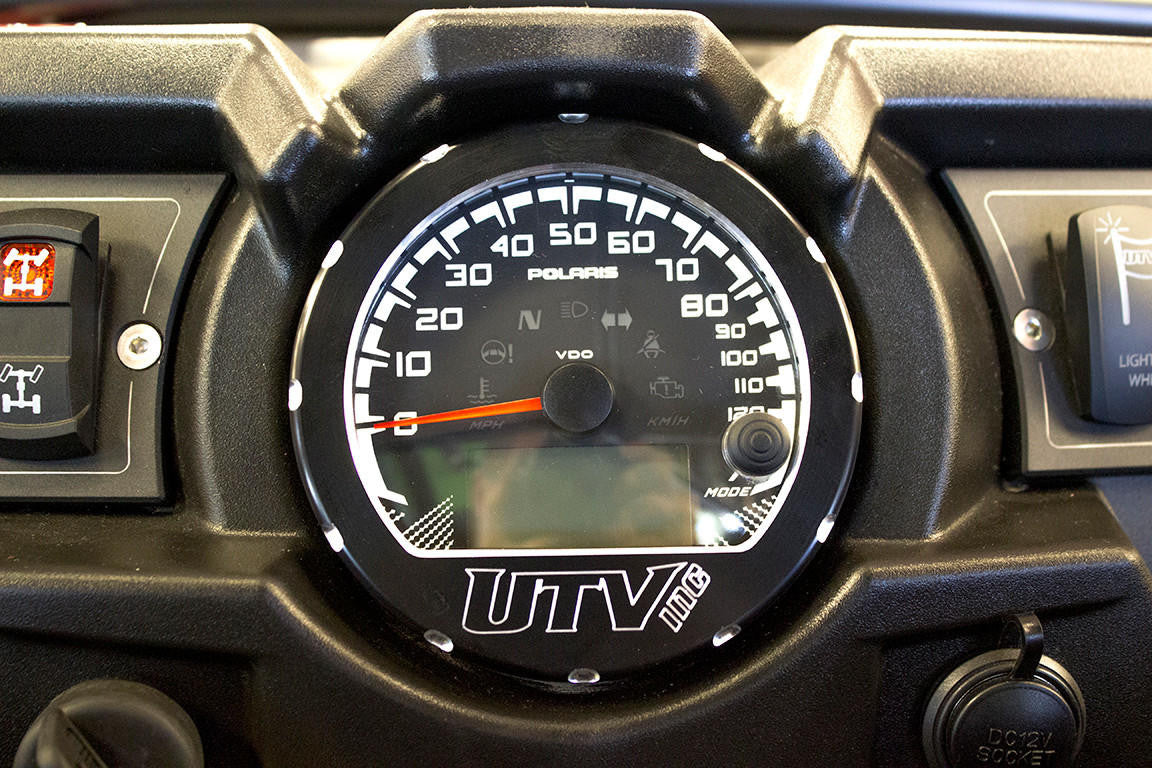 UTV INC POLARIS BILLET ALUMINUM SPEEDOMETER BEZEL - BLACK