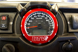 UTV INC POLARIS BILLET ALUMINUM SPEEDOMETER BEZEL - RED