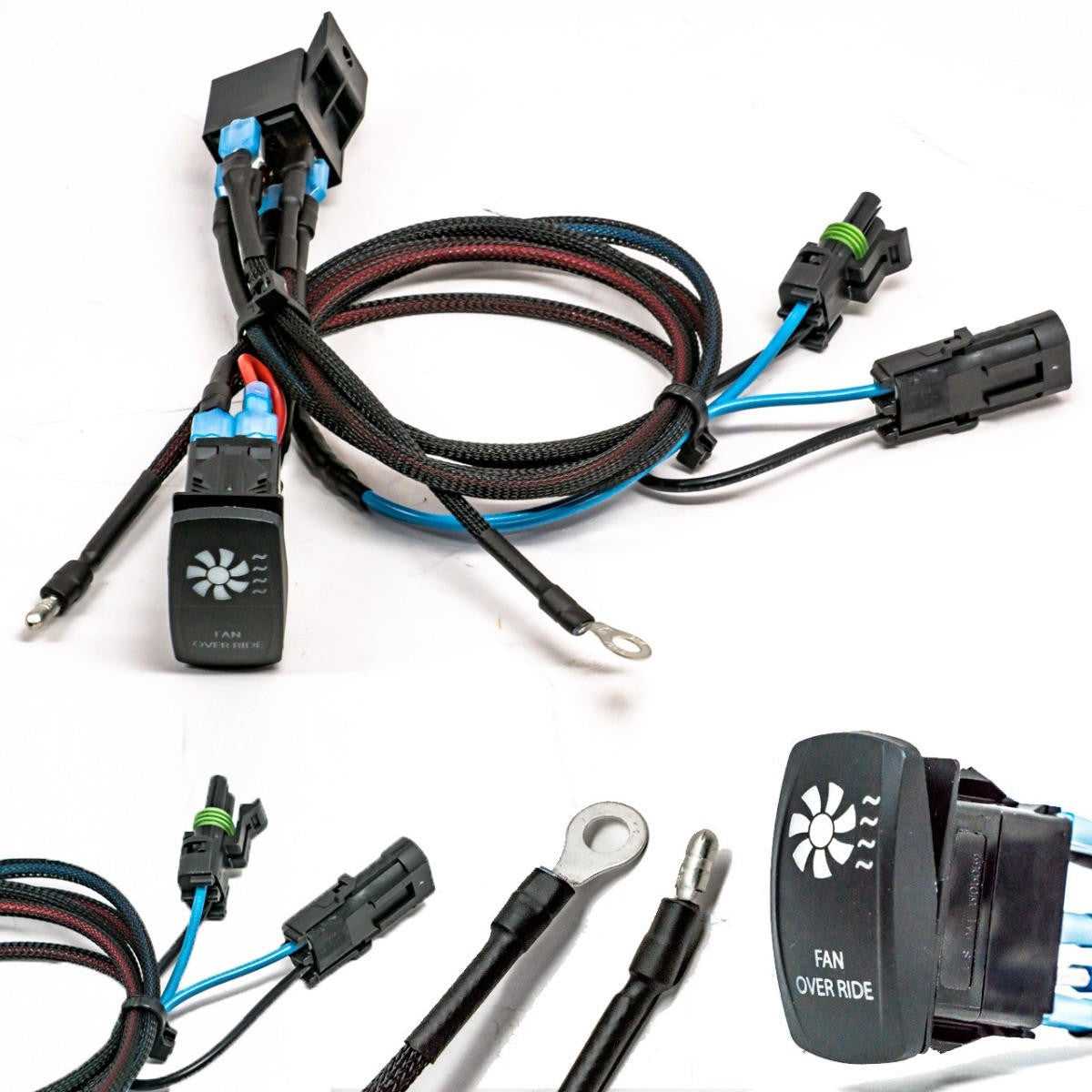 UTV INC POLARIS RANGER & RZR & ACE & SPORTSMAN 325 570 600 700 800 900 PLUG AND PLAY BACK LIT FAN OVER RIDE KIT