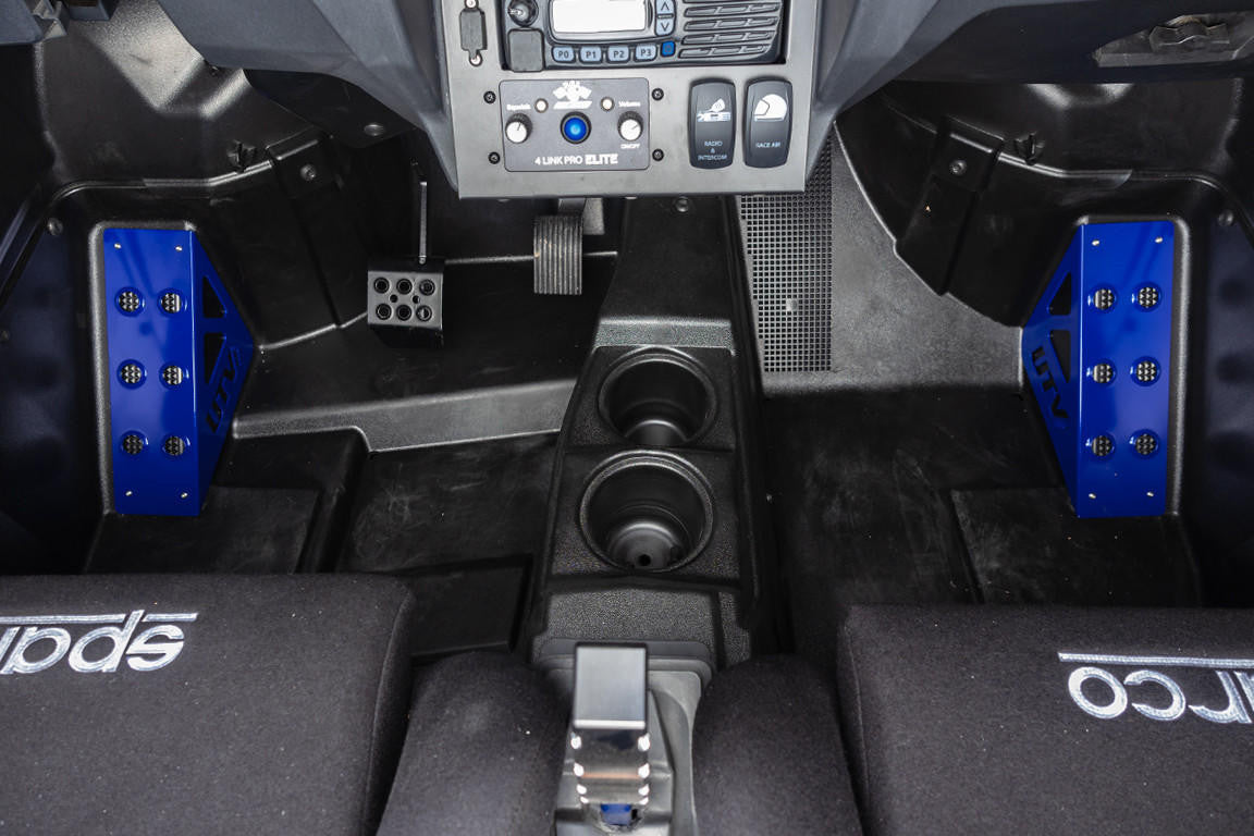 UTV INC POLARIS RZR BLUE DEAD PEDAL AND FOOT REST COVER SET