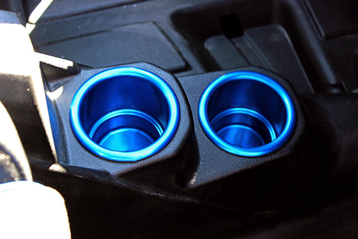 UTV INC POLARIS RZR XP 1000 & 900S BLUE ANODIZED BILLET ALUMINUM CUP HOLDERS
