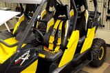 UTV INC YELLOW 3" H STYLE 4 PT HARNESS WITH SEWN IN PADS, STERNUM STRAP & SEWN TOGETHER